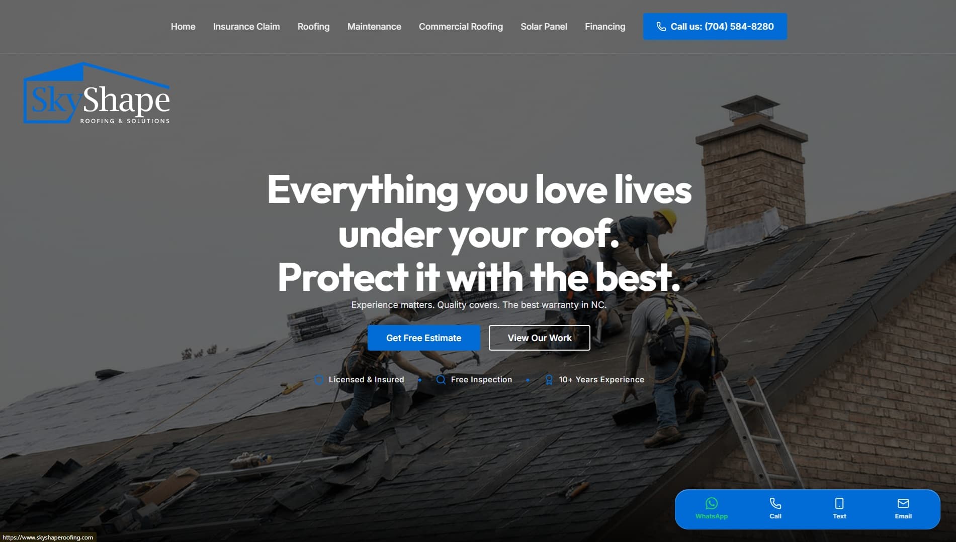 Sitio web de Skyshape Roofing